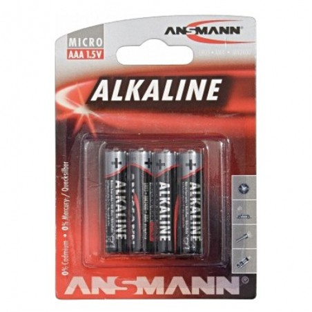 Piles Ansmann alcaline AAA LR03 1.5V x4