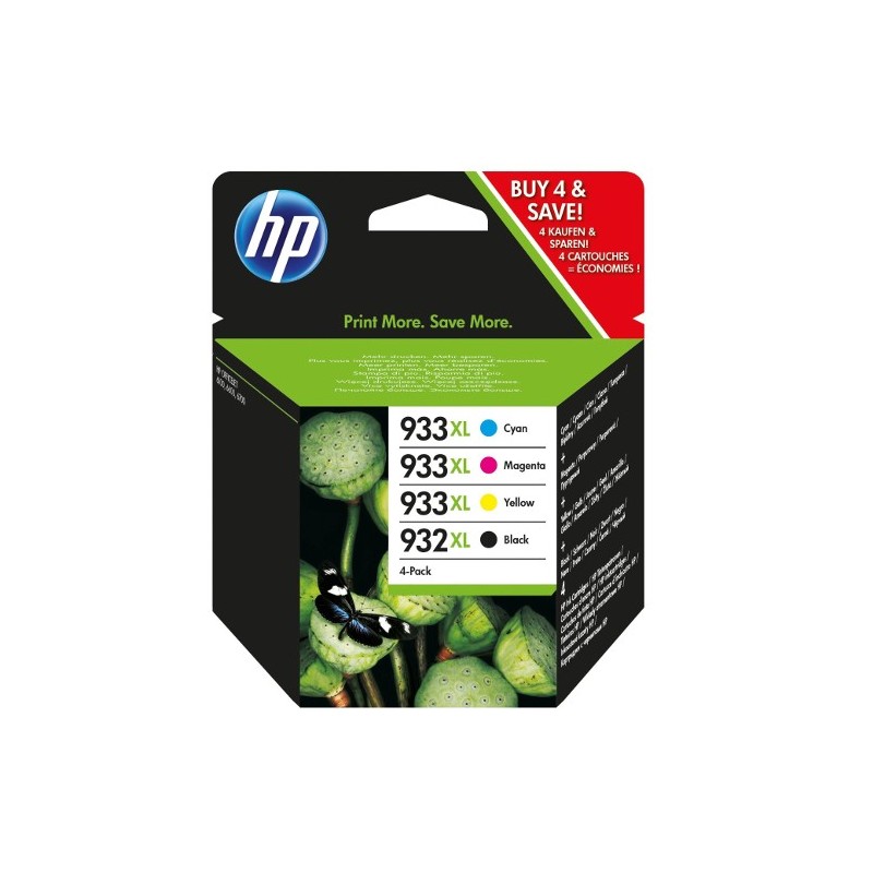 Cartouche HP n°932 BK XL et n°933 CMY XL