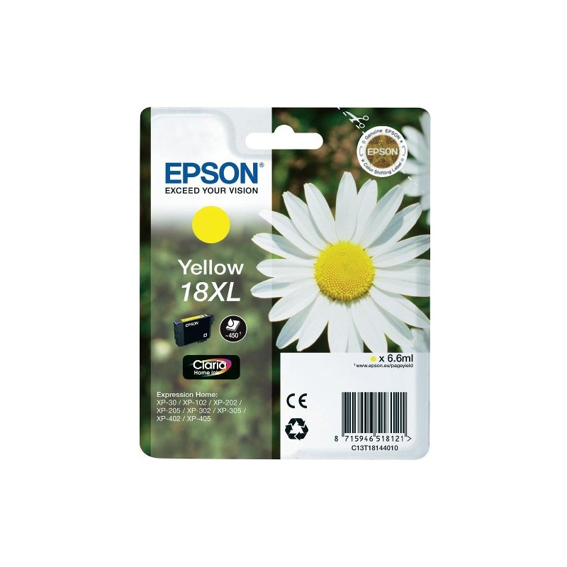 Cartouche EPSON 18XL Pâquerette Jaune