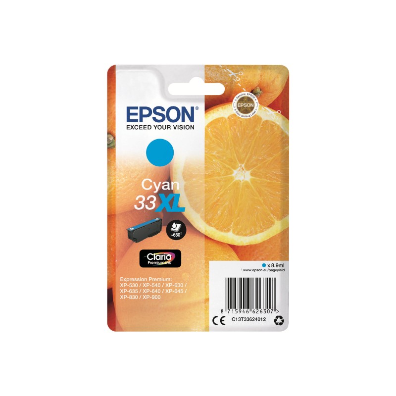 Cartouche Epson Orange 33 XL Cyan