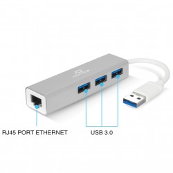 Carte réseau USB Advance RJ45 1000 Mbps + 3x USB 3.0