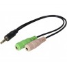 Adaptateur Dexlan microphone casque vers jack 3.5mm CTIA