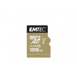 Carte mémoire micro SD avec adaptateur SD EMTEC Elite Gold 128Go