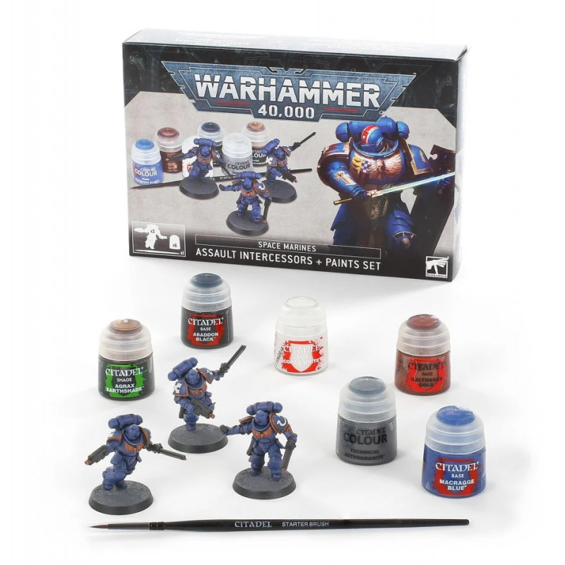 Warhammer 40,000 : Space Marines: Set Intercessors d'Assaut + Peinture