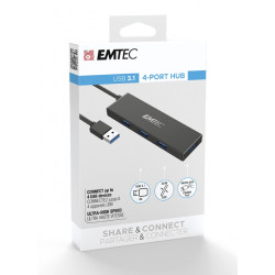 HUB USB 3.1 Emtec 4 ports Ultra Slim noir