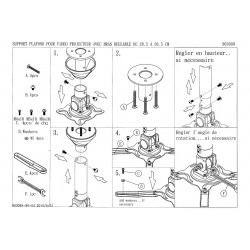 Support plafond vidéoprojecteur bras de 285 à 365mm