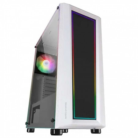 Boitier ATX Mars Gaming MC-ART RGB avec panneaux vitrés (Blanc)