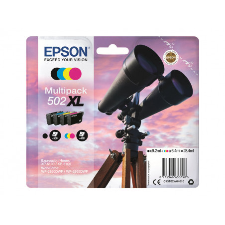 Pack cartouches Epson 502XL Jumelles Cyan Magenta Jaune Noir