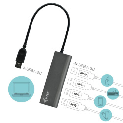 HUB USB 3.0 I-Tec Metal Charging 4 ports + alimentation