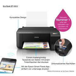 Imprimante Epson EcoTank ET-1810 (Noir)