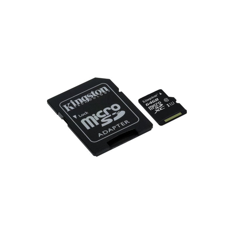Carte mémoire Kingston Micro SD HC 64Go class 10 + adaptateur SD