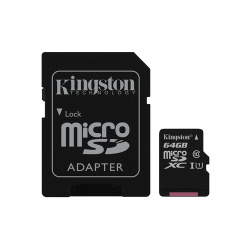 Carte mémoire Kingston Micro SD HC 64Go class 10 + adaptateur SD
