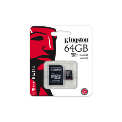 Carte mémoire Kingston Micro SD HC 64Go class 10 + adaptateur SD