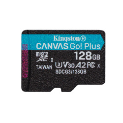 Carte mémoire microSDXC Kingston Canvas Go Plus 128Go class 10 + adaptateur SD