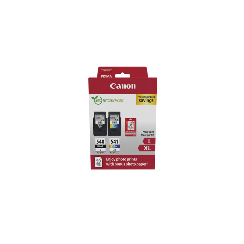 Pack 2 cartouches d'encre Canon PG-540L/CL-541XL Photo Value Pack (Noir/Couleurs