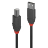 Cable Lindy USB 2.0 type A - B M/M 5m (Noir/Rouge)
