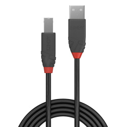 Cable Lindy USB 2.0 type A - B M/M 5m (Noir/Rouge)