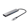 Hub USB-C 3.2 Trust Halyx - 3 ports USB-A + lecteur de cartes (Argent)