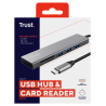 Hub USB-C 3.2 Trust Halyx - 3 ports USB-A + lecteur de cartes (Argent)