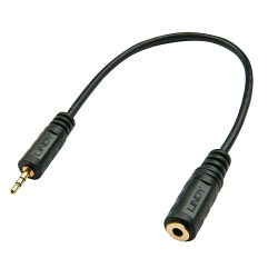 Cable Adaptateur Lindy Jack 3,5mm F vers Jack 2,5mm M 20cm (Noir)