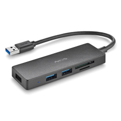 Hub USB-C 3.0 NGS iHub Reader - 3 ports USB-A + lecteur de cartes (Gris)