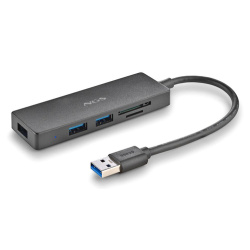 Hub USB-C 3.0 NGS iHub Reader - 3 ports USB-A + lecteur de cartes (Gris)
