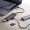 Hub USB-C 3.0 NGS iHub Reader - 3 ports USB-A + lecteur de cartes (Gris)