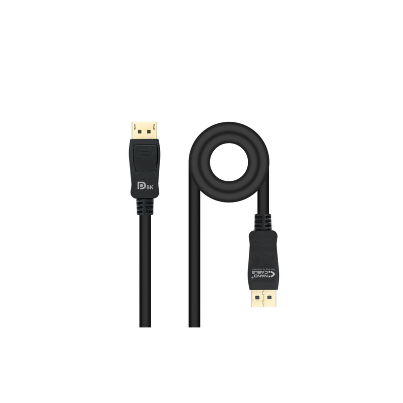 Câble DisplayPort 1.4 Nanocable 2m M/M (Noir)