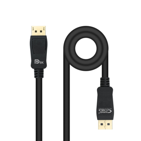 Câble DisplayPort 1.4 Nanocable 2m M/M (Noir)