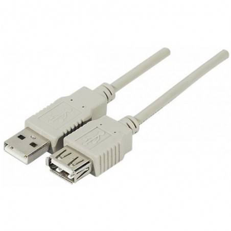 Câble USB 2.0 type A M/F 2.0m gris