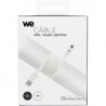 Câble USB vers Lightning WE plat 1 mètre blanc